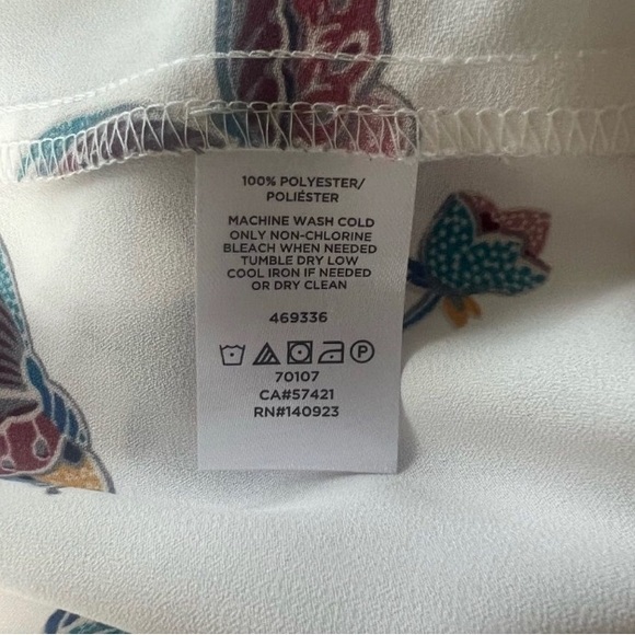 Loft White Butterfly Floral Print Flounce Tank Top Size XSP - Picture 8 of 9